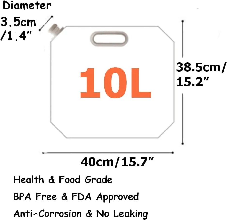 SUPANT Collapsible Emergency Water Jug Container Bag, Freezable, BPA Free Plastic Water Carrier Tank, Outdoor Folding Water Bag for Sport Camping Riding Mountaineer Backoacking, Food Grade