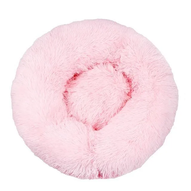 Super Soft Plush Pet Donut Lounger Bed for Dogs/Cats/Pets - All Sizes