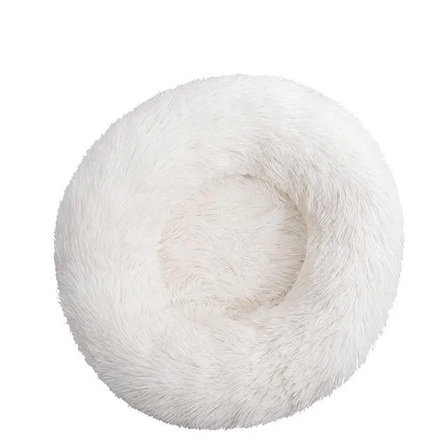 Super Soft Plush Pet Donut Lounger Bed for Dogs/Cats/Pets - All Sizes