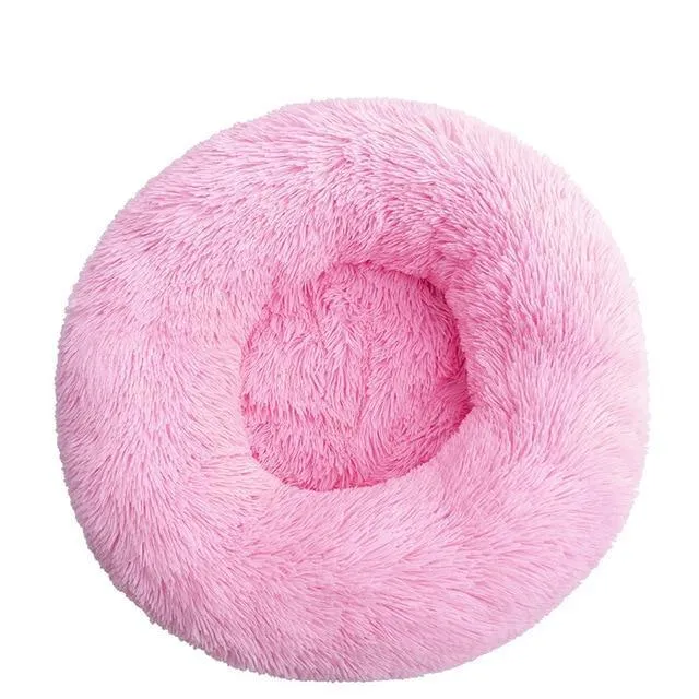 Super Soft Plush Pet Donut Lounger Bed for Dogs/Cats/Pets - All Sizes
