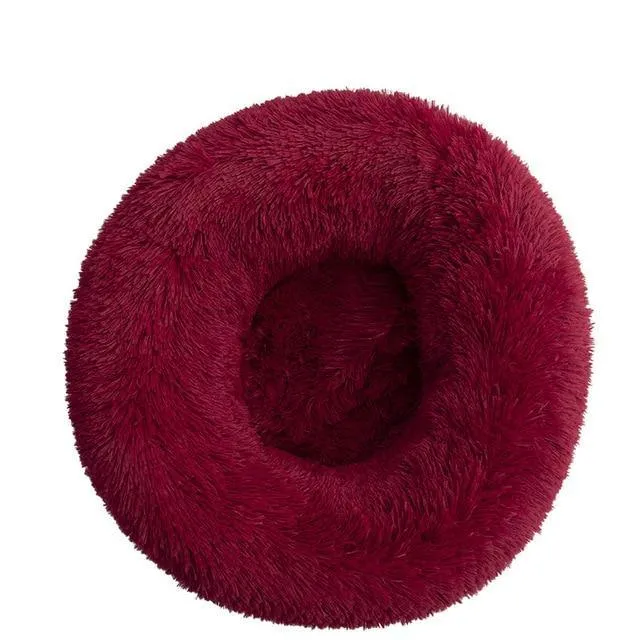 Super Soft Plush Pet Donut Lounger Bed for Dogs/Cats/Pets - All Sizes