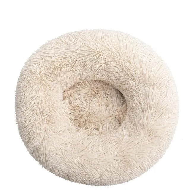 Super Soft Plush Pet Donut Lounger Bed for Dogs/Cats/Pets - All Sizes