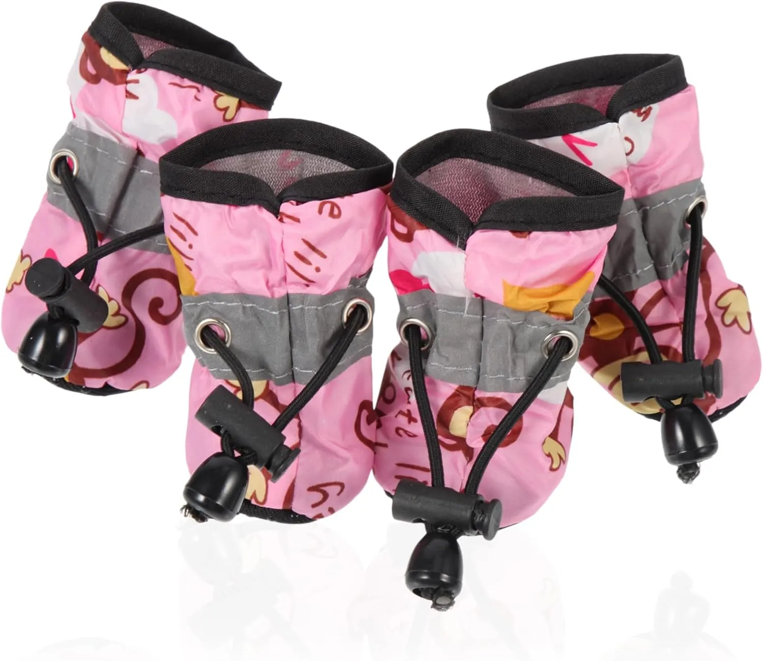 SUPVOX 1 Set Pet Dog Soft Sole Shoes Dog Clippers Suspender Boots for Dogs Doggie Shoes for Hot Pavement Booties Sandals Dachshund Paw Shoes for Small Dogs Puppy Chihuahua Fabric Pink