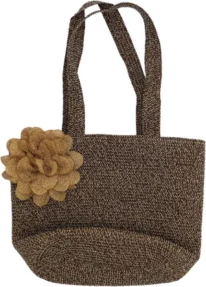 surell Summer Straw Tote Bag with Eye - Natural Handwoven Beach Vacation Handbag with Fringe - Lightweight Gift for Women