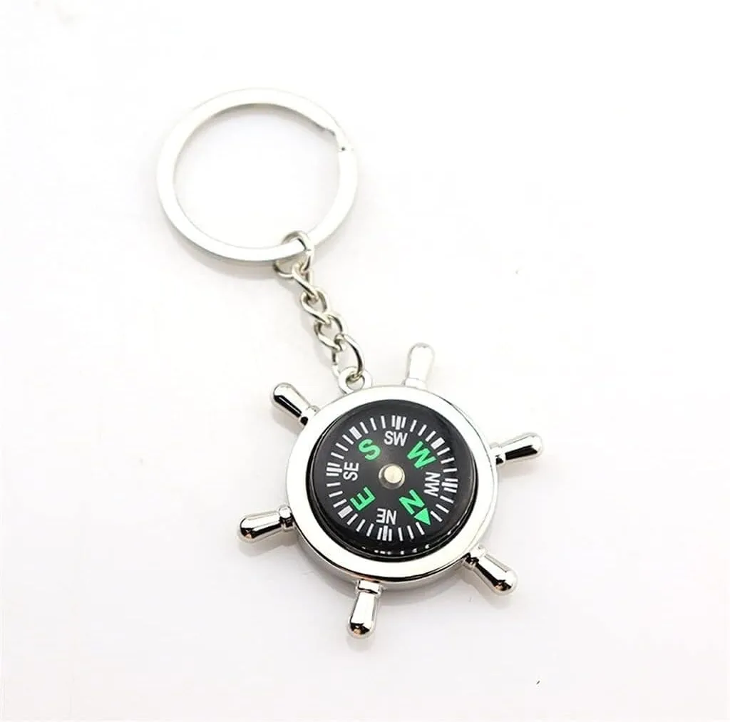 Survival Compass Key Chain – Outdoor Camping Hiking Compass Navigator Tool with Carabiner, Durable Zinc Alloy Design