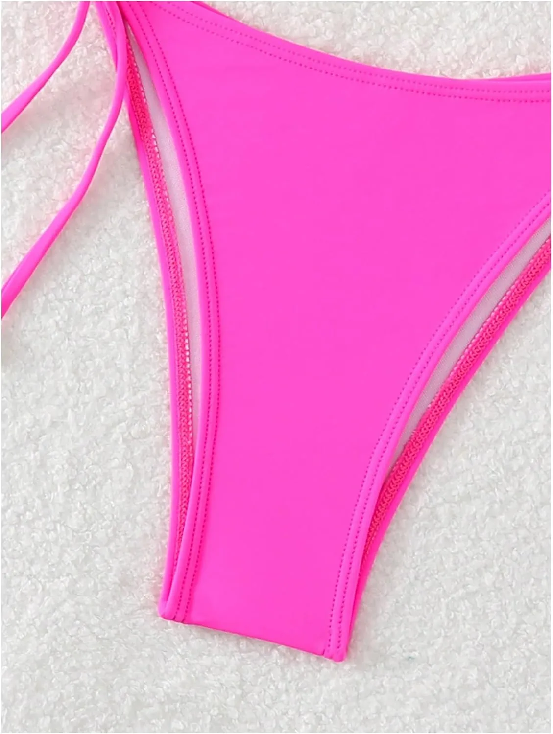 SweatyRocks Women's Halter Bikini Sets Twist Tie Backless Swimsuit Low Rise 2 Piece Bathing Suit