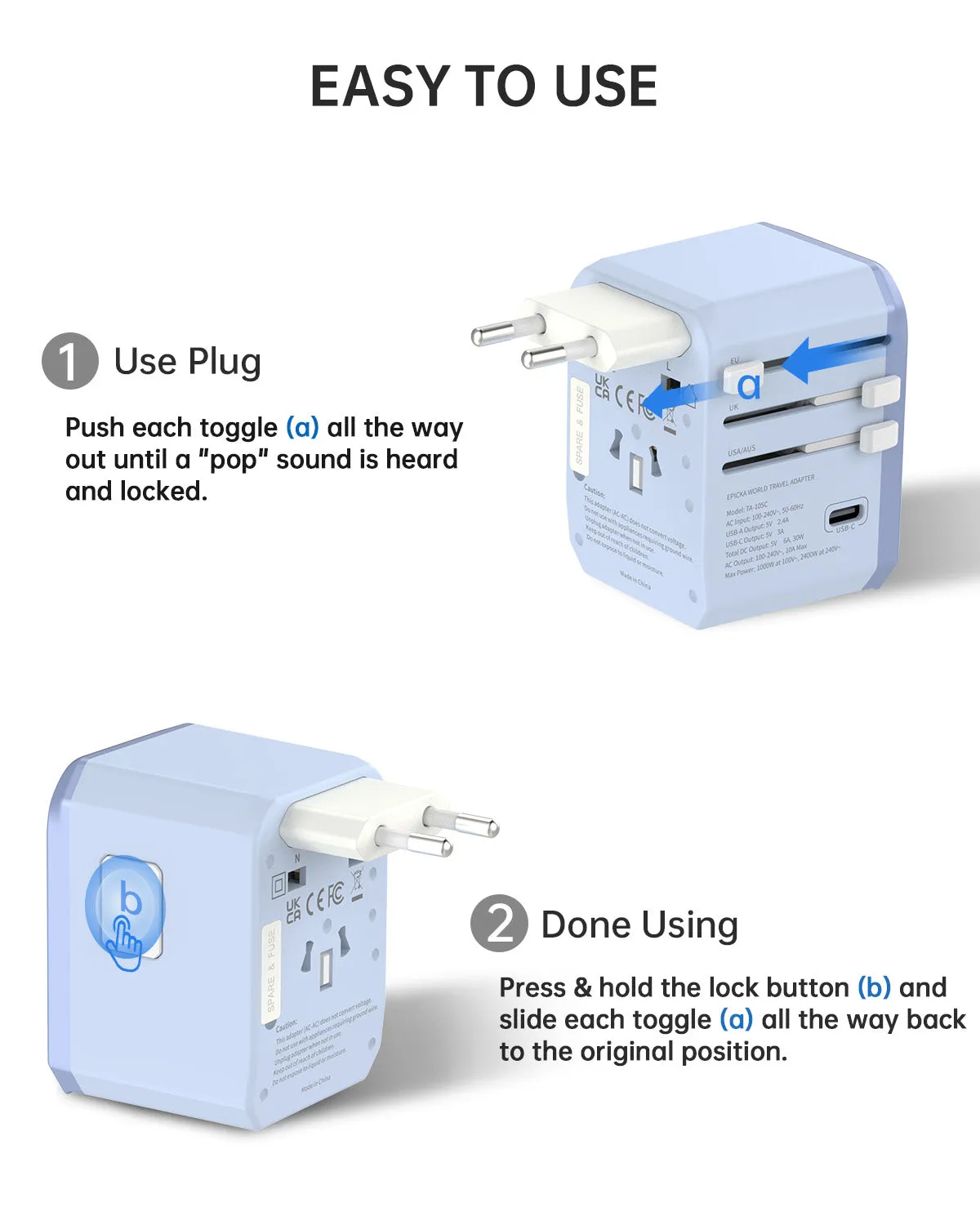 TA-105C Universal Travel Adapter