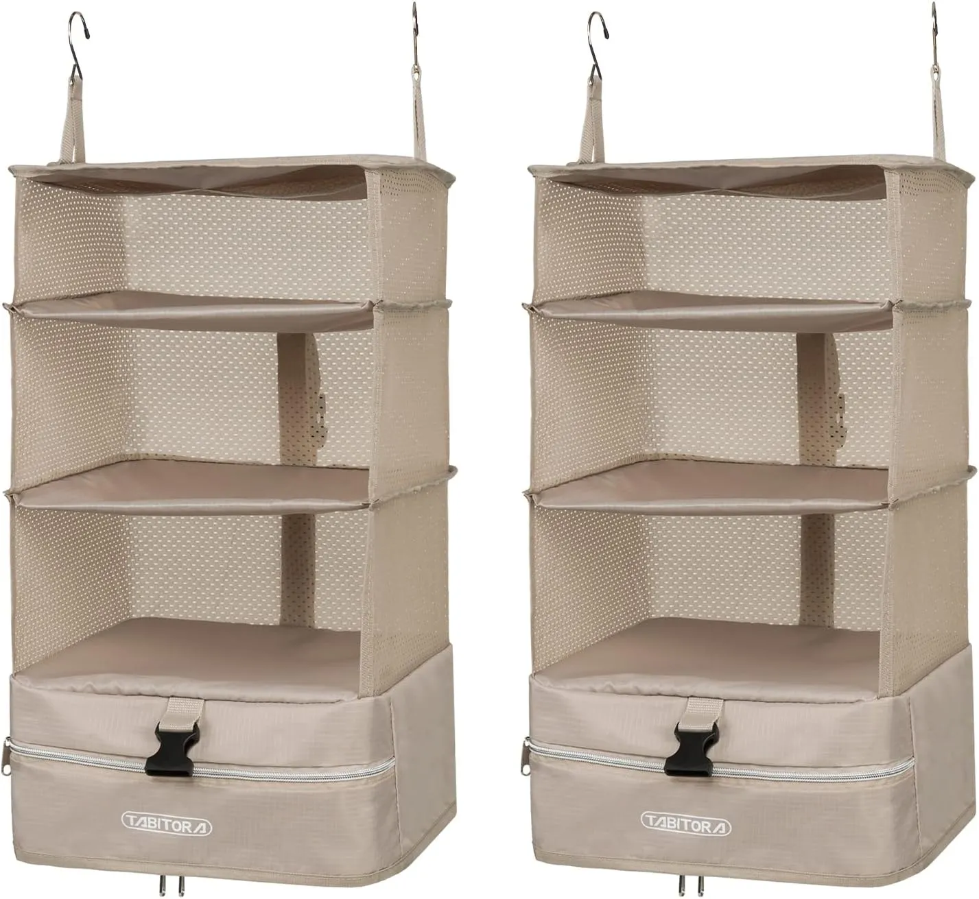 TABITORA Portable Hanging Travel Shelves Bag Packing Cube Organizer Suitcase Storage Large Capacity