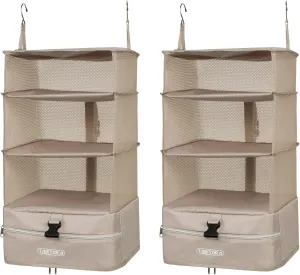 TABITORA Portable Hanging Travel Shelves Bag Packing Cube Organizer Suitcase Storage Large Capacity
