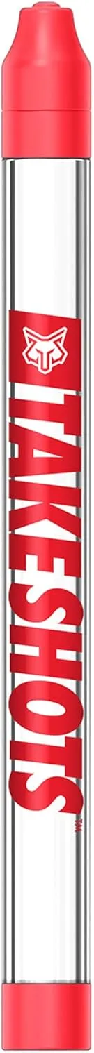 Take V2 - Shot Holder & Straw for Drinks & Chasers - Experience Shots On the Go - Fits All Standard Bottles, Glasses, & the Chase - 1oz (Red Hot)