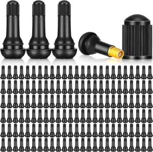 Tallew Tr413 Valve Stems Tubeless Bulk Rubber Snap-in Valve Stems for 0.453 Inch Rim Holes, Black Standard Length Replacement Tool for Car Tubeless Replacement(150 Pieces)