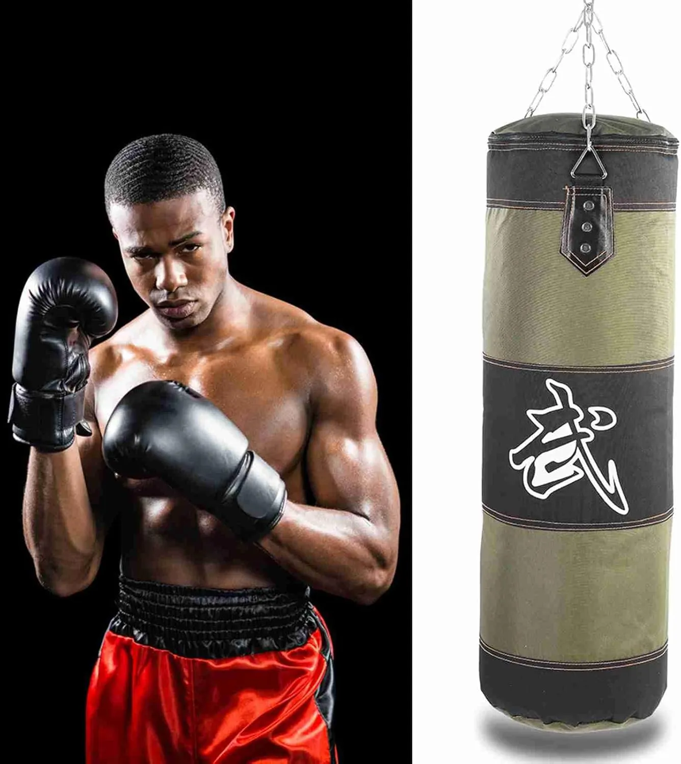 Tbest Empty Sandbag, Training Boxing Hook Kick Sandbag Heavy Hook Kick Sandbag Fight Karate Punching Bag Empty Hanging Sand Bag