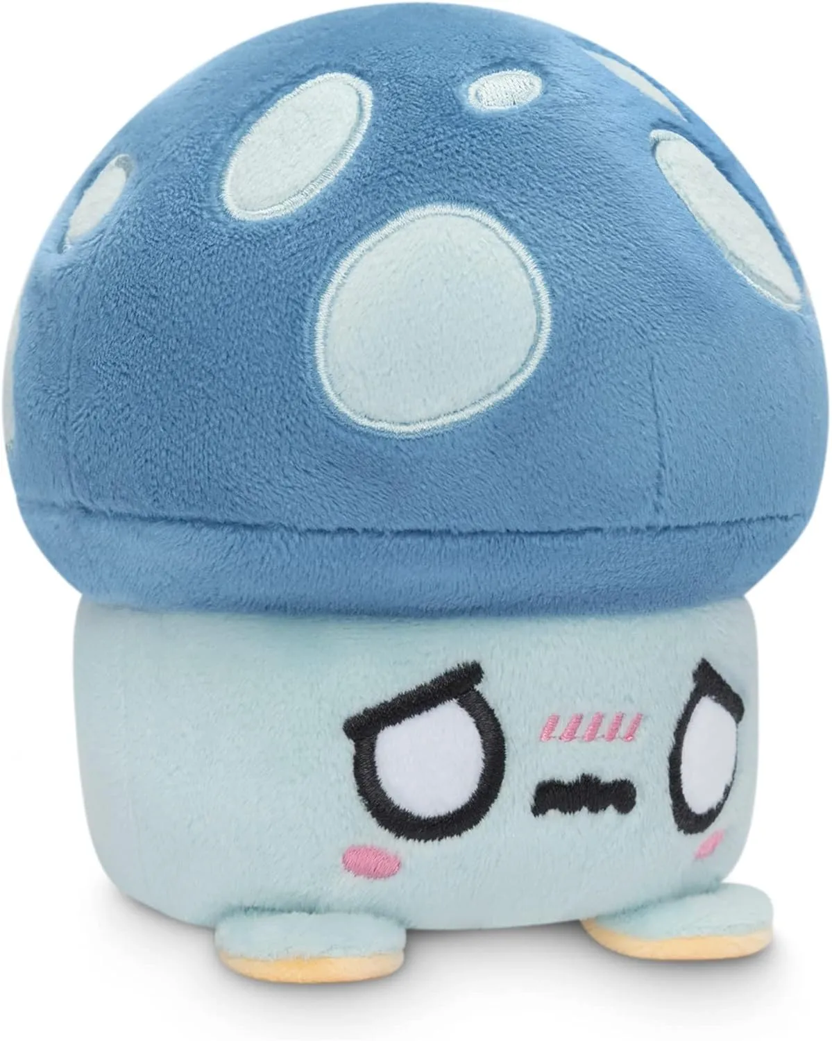 TeeTurtle The Original Reversible Mushroom Plushie Patented Design Sensory Fidget Toy for Stress Relief Happy   Worried Orange   Blue Show Your Mood Without Saying a Word