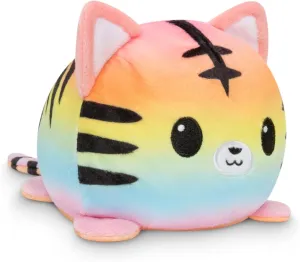 TeeTurtle - The Original Reversible Tiger Plushie - Pride - Orange   Rainbow - Cute Sensory Fidget Stuffed Animals That Show Your Mood!