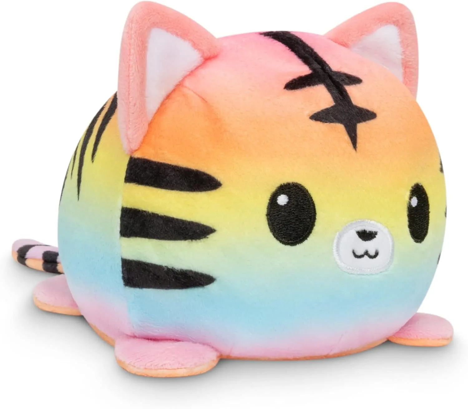 TeeTurtle - The Original Reversible Tiger Plushie - Pride - Orange   Rainbow - Cute Sensory Fidget Stuffed Animals That Show Your Mood!