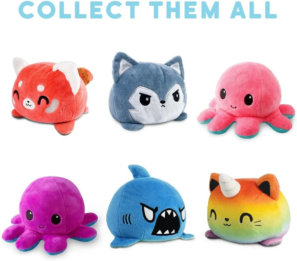 TeeTurtle - The Original Reversible Tiger Plushie - Pride - Orange   Rainbow - Cute Sensory Fidget Stuffed Animals That Show Your Mood!