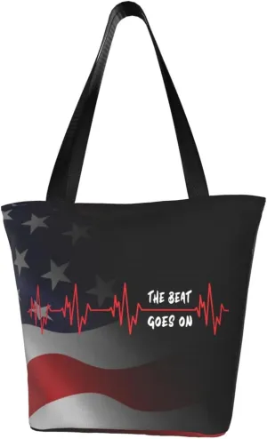 The Beat Goes On Heartbeat Fashion Shoulder Bag Large Capacity For Man Or Woman