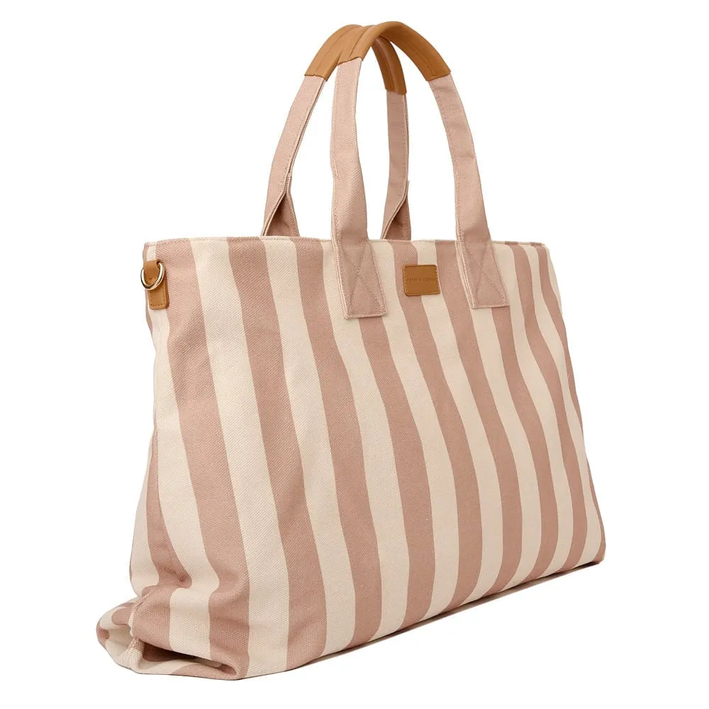 The Big Beach Bag Camel Stripe