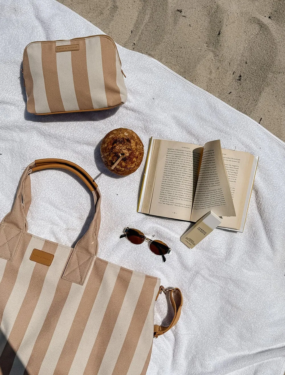 The Big Beach Bag Camel Stripe