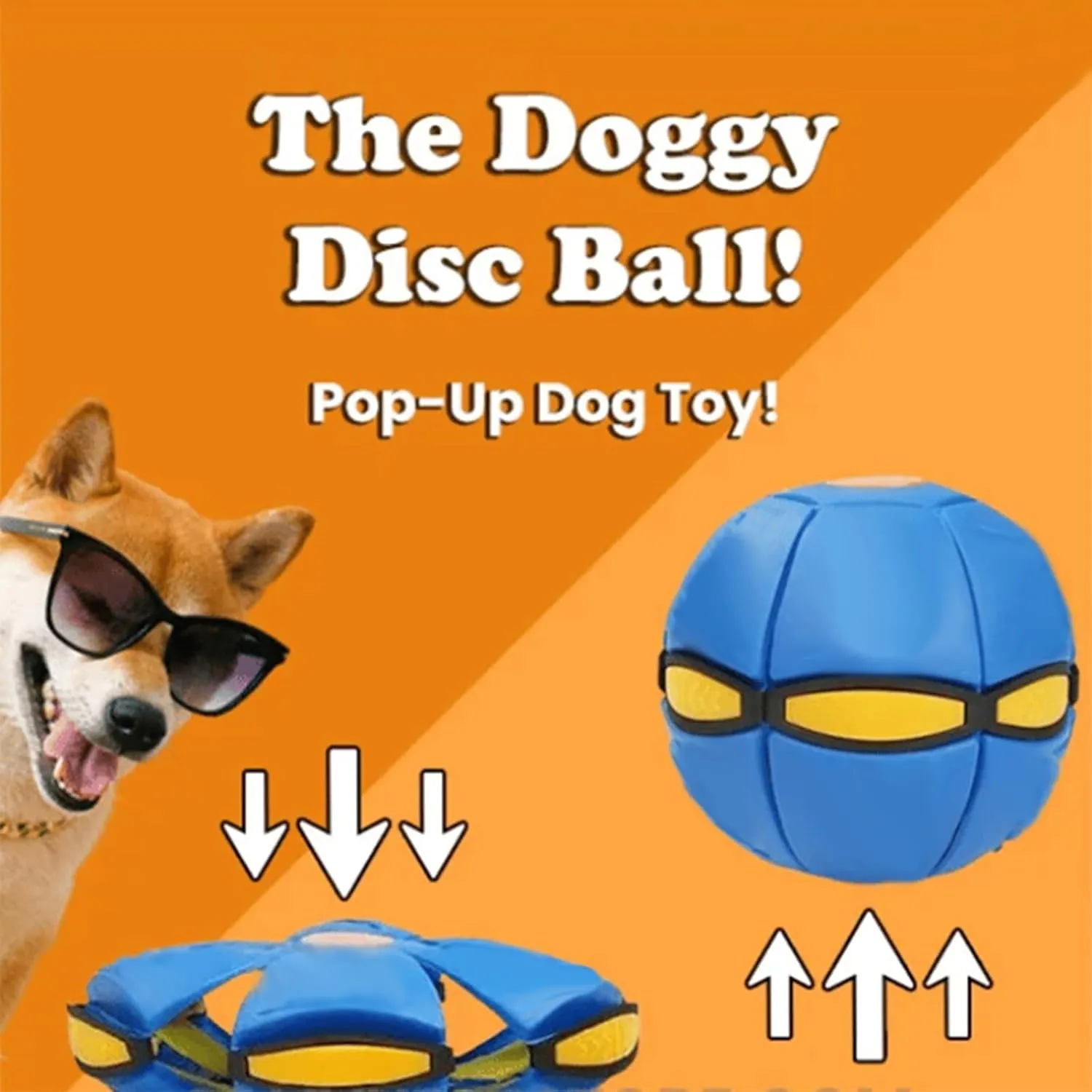 The Doggy Disc Ball, Ancientflow Dog Toy, Ancienflow, Doggie Disc Ball for Small Medium Large Dogs, Doggie Disk Ball with Lights, Portable Pet Toy Doggie Flying Saucer (Pink, No Light)