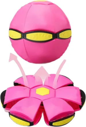 The Doggy Disc Ball, Ancientflow Dog Toy, Ancienflow, Doggie Disc Ball for Small Medium Large Dogs, Doggie Disk Ball with Lights, Portable Pet Toy Doggie Flying Saucer (Pink, No Light)