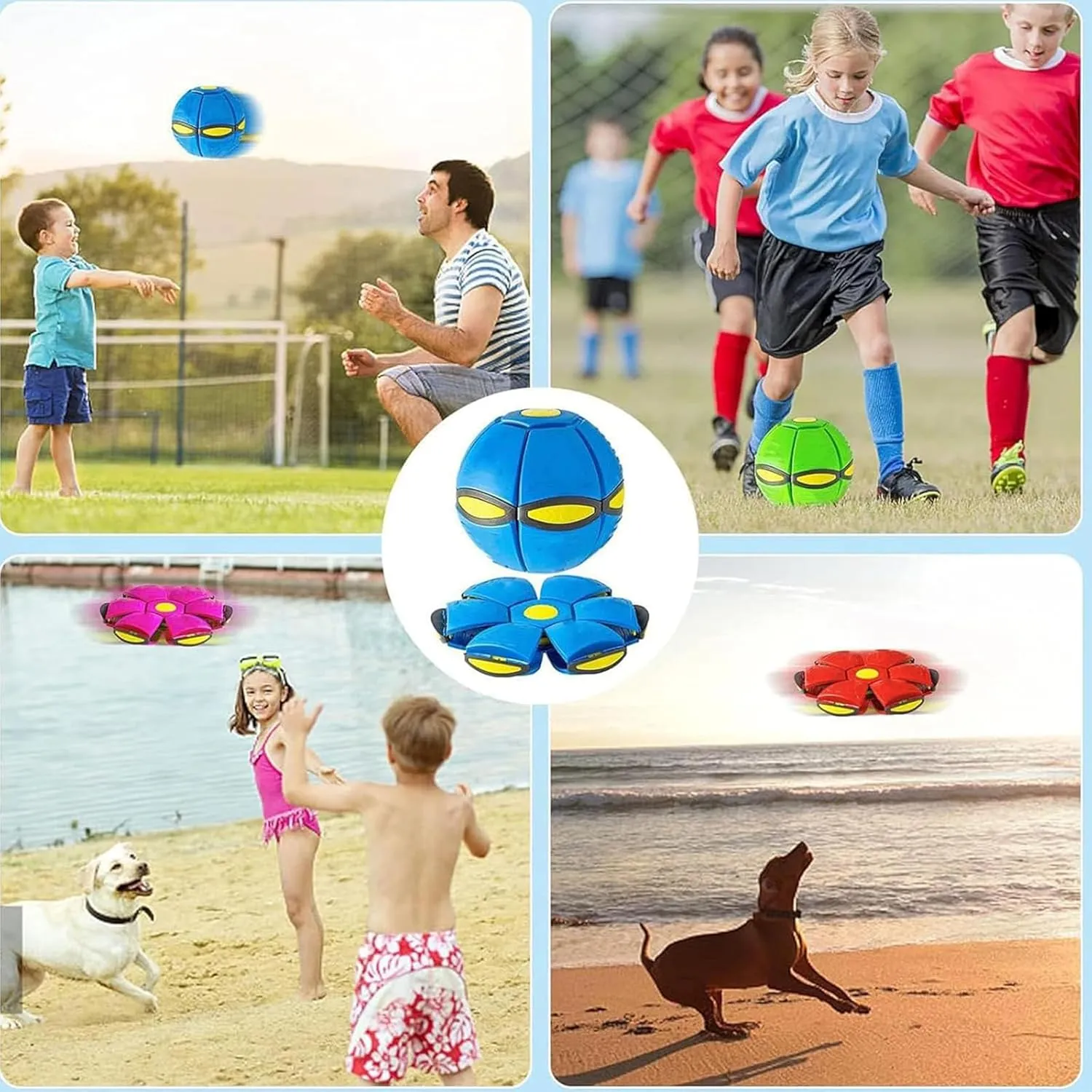 The Doggy Disc Ball, Ancientflow Dog Toy, Ancienflow, Doggie Disc Ball for Small Medium Large Dogs, Doggie Disk Ball with Lights, Portable Pet Toy Doggie Flying Saucer (Pink, No Light)