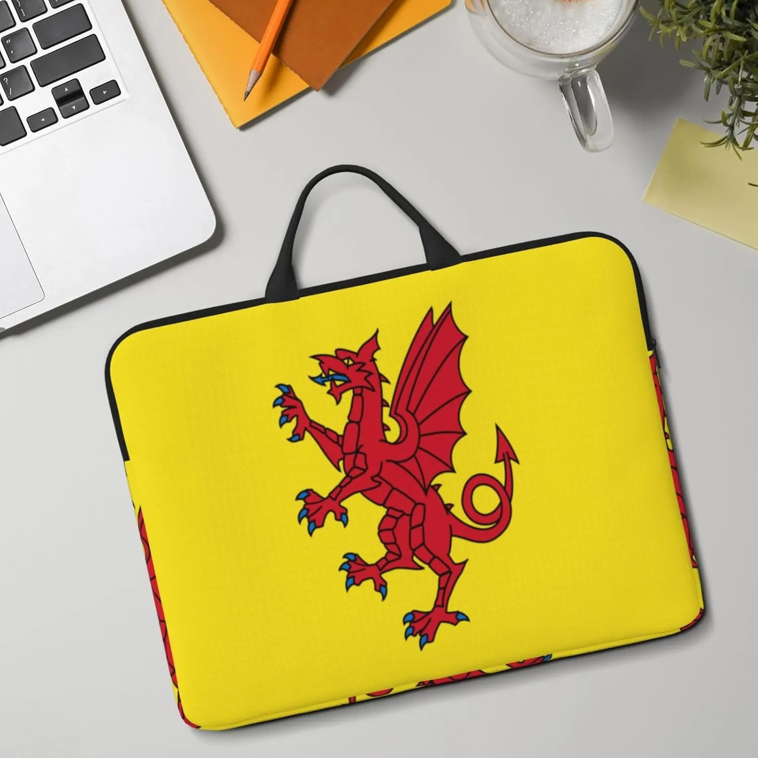 Thuringia flag 14 Inch Laptop Case, Water-Resistant and Shockproof Computer Cases for Laptops，Suitable for Daily Travel