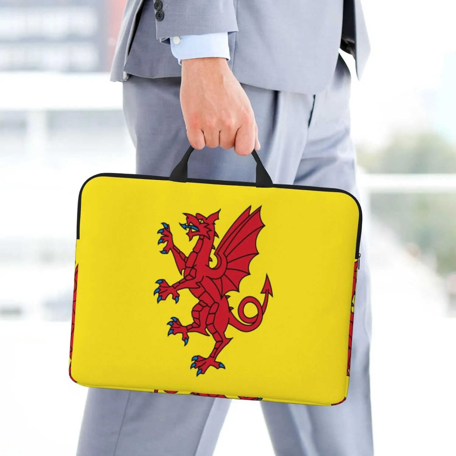 Thuringia flag 14 Inch Laptop Case, Water-Resistant and Shockproof Computer Cases for Laptops，Suitable for Daily Travel