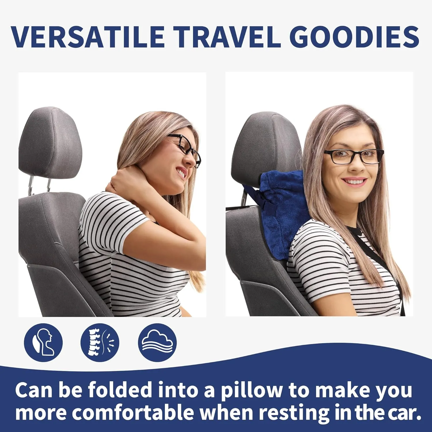 Tirrinia Travel Portable Blanket with Feet Airplane Office Poncho 4 in 1 Zippered Front Pocket Premium Cozy Fleece Blankets with Built-in Bag