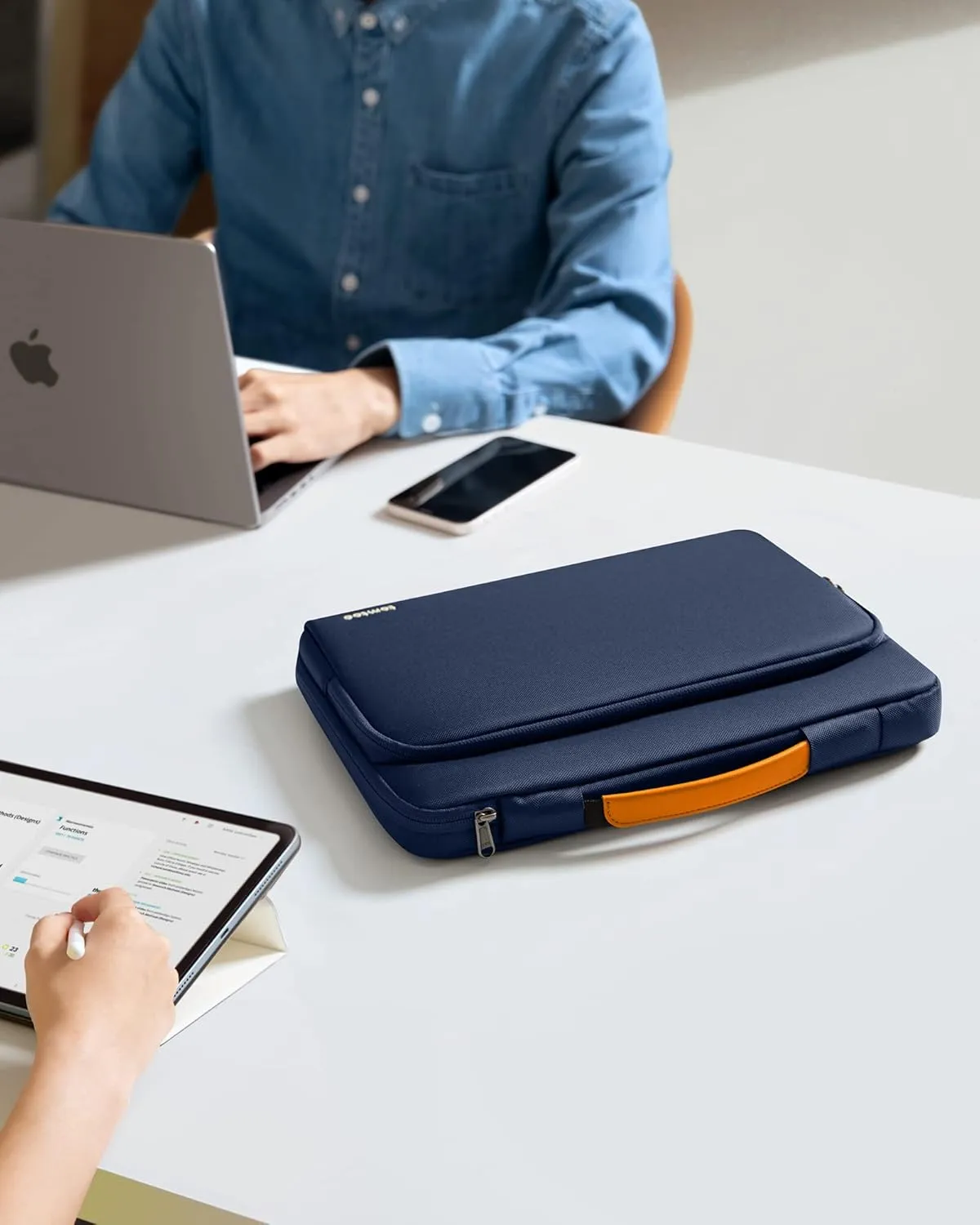 tomtoc 360 Protective Laptop Sleeve for 13.5-14.4 Inch Microsoft New Surface Laptop Studio/5/4/3/2/1, Surface Book 3/2/1, Water-Resistant Shockproof Notebook Accessory Carrying Case Bag, Blue