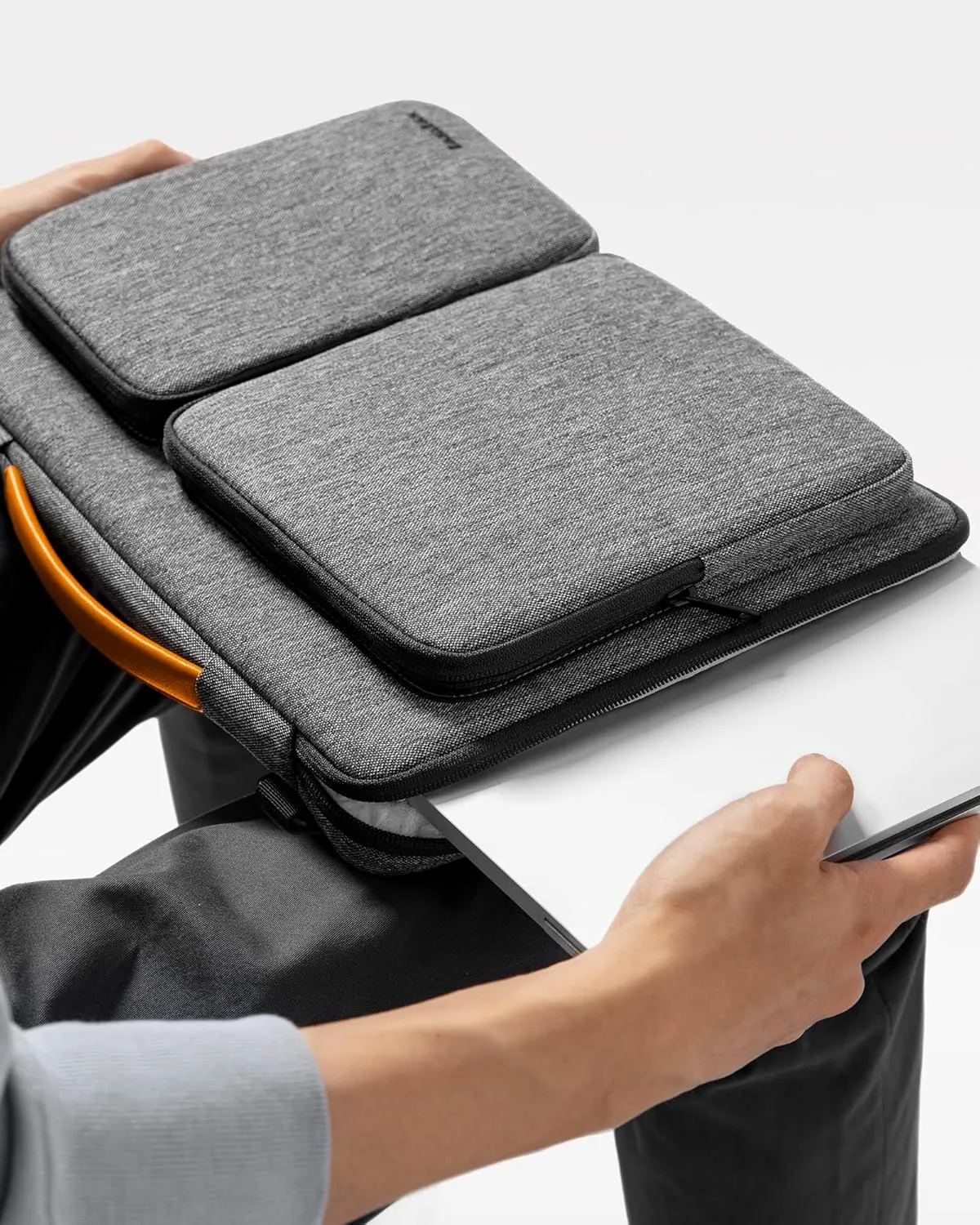 tomtoc Laptop Shoulder Bag for 14 Inch MacBook Pro M4/M3/M2/M1 Pro/Max 2024-2021, 13.5-14.4 Surface Laptop 6/5/Studio 2, Surface Book 3, 360 Protective Case Fit Asus VivoBook