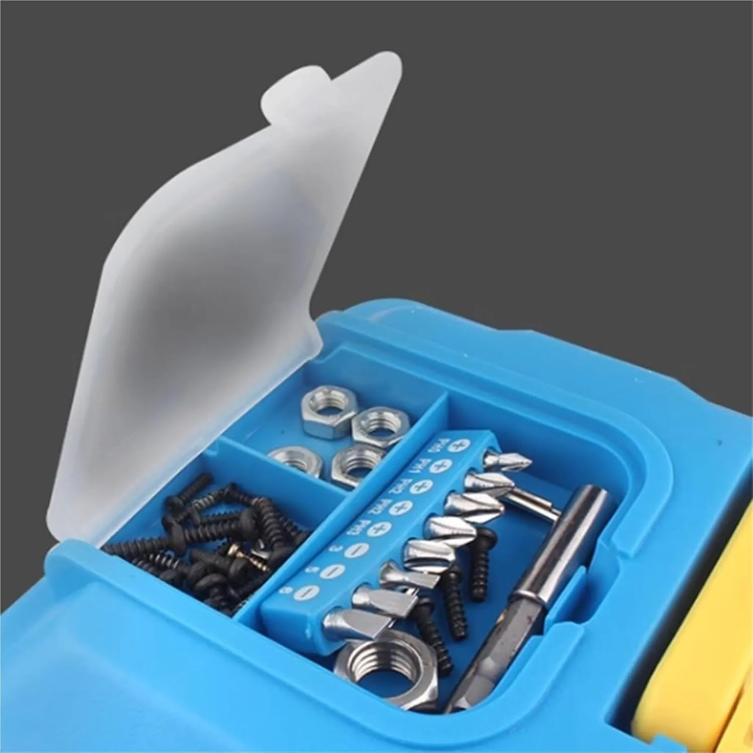 Tool Box Organizer,for Tools And Accessories, Car Plastic Storage Box, Plastic Multi-Function Dividers With Latch And Removable Tray (17in)(17in)