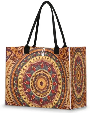Tote Bag for Women, Spiritual Mandala Gym Bag Laptop Shoulder Handbag Nurse Reusable Grocery Bag Bags Beach for Sports Work