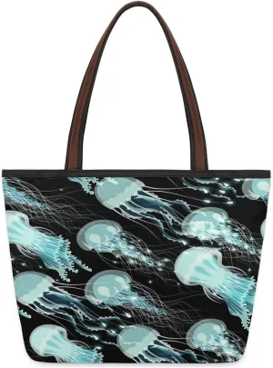 Tote Bag for Women with Zipper Large Capacity Top Handle Casual Shoulder Bag Handbag Reusable Shopping