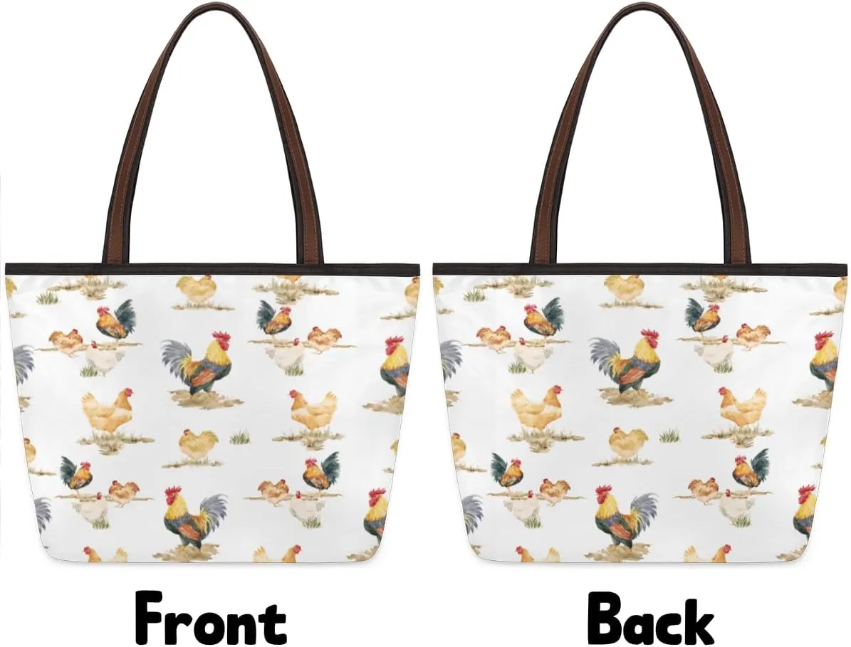 Tote Bag for Women with Zipper Large Capacity Top Handle Casual Shoulder Bag Handbag Reusable Shopping