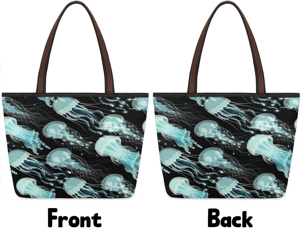 Tote Bag for Women with Zipper Large Capacity Top Handle Casual Shoulder Bag Handbag Reusable Shopping