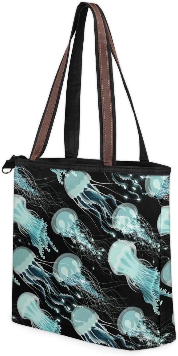 Tote Bag for Women with Zipper Large Capacity Top Handle Casual Shoulder Bag Handbag Reusable Shopping