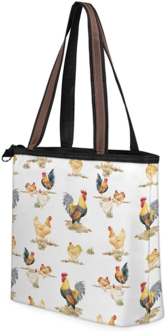 Tote Bag for Women with Zipper Large Capacity Top Handle Casual Shoulder Bag Handbag Reusable Shopping