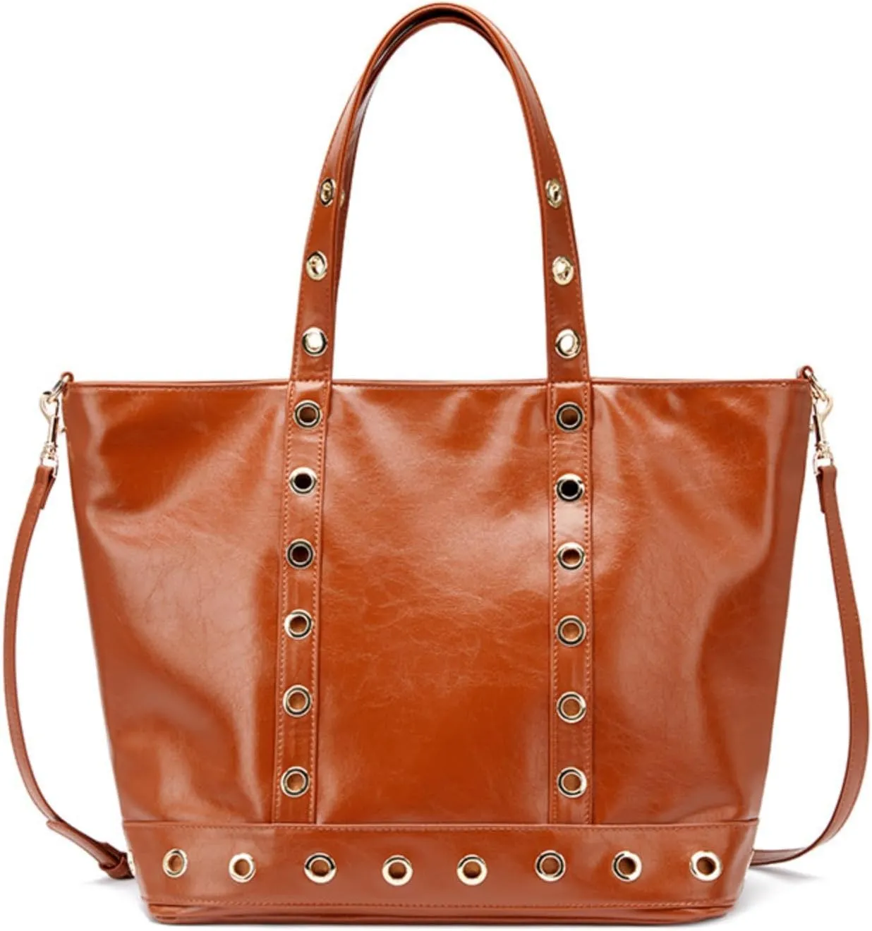 Tote Bag Women Office Handbag Shoulder PU Leateher Large Capacity Trendy Chic Studded with Detachable Strap