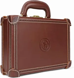TOURBON Leather Hard Pistol Case Lockable Handgun Storage Box for Men Women