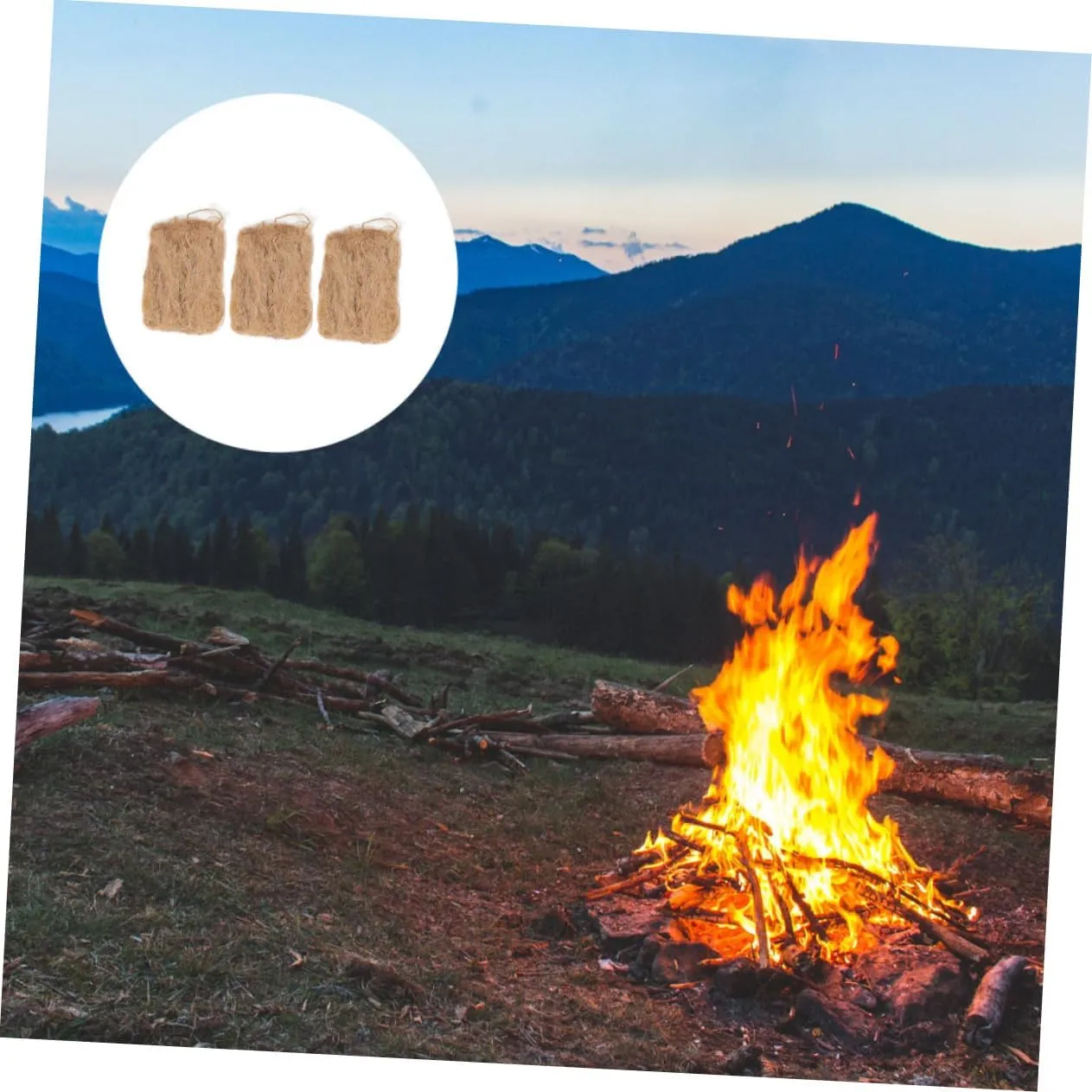 Toyvian 4sets Professional Jute Fire Convenient Outdoor Fire Tool for Camping Hiking Survival Situations Instant Combustion Wind Resistant Great Present for Outdoor Enthusiasts 3pcs*4
