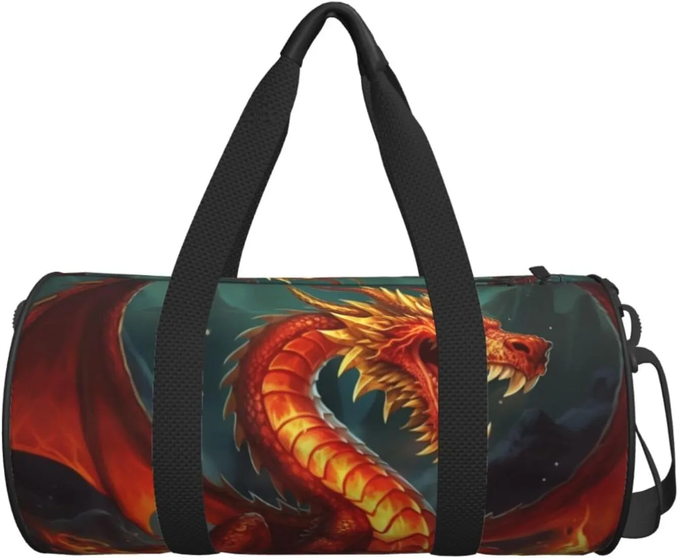 Travel Bag For Women,Dragon King In Fire Print Personal Item Duffle Bags,Weekend Travel Duffel Tote Bag,Travel Sport Gym Bag For Men,Airplane Travel Essentials For Flying