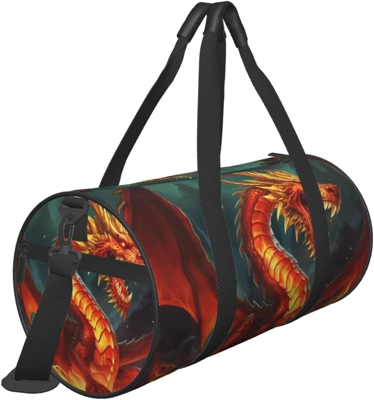 Travel Bag For Women,Dragon King In Fire Print Personal Item Duffle Bags,Weekend Travel Duffel Tote Bag,Travel Sport Gym Bag For Men,Airplane Travel Essentials For Flying