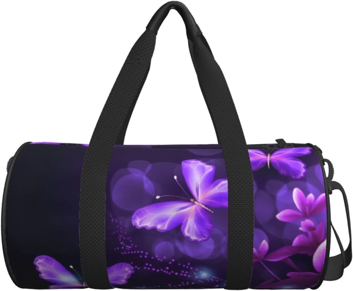 Travel Bag For Women,Lovely Purple Print Personal Item Duffle Bags,Weekend Travel Duffel Tote Bag,Travel Sport Gym Bag For Men,Airplane Travel Essentials For Flying