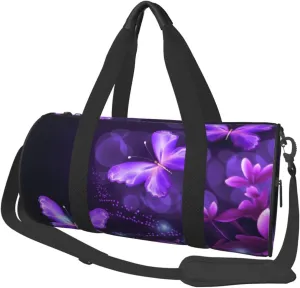 Travel Bag For Women,Lovely Purple Print Personal Item Duffle Bags,Weekend Travel Duffel Tote Bag,Travel Sport Gym Bag For Men,Airplane Travel Essentials For Flying