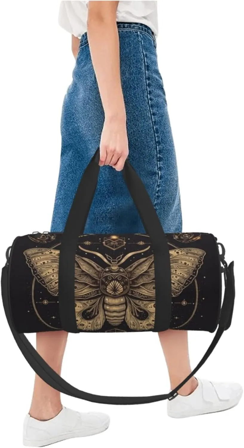 Travel Bag For Women,Moth Print Personal Item Duffle Bags,Weekend Travel Duffel Tote Bag,Travel Sport Gym Bag For Men,Airplane Travel Essentials For Flying