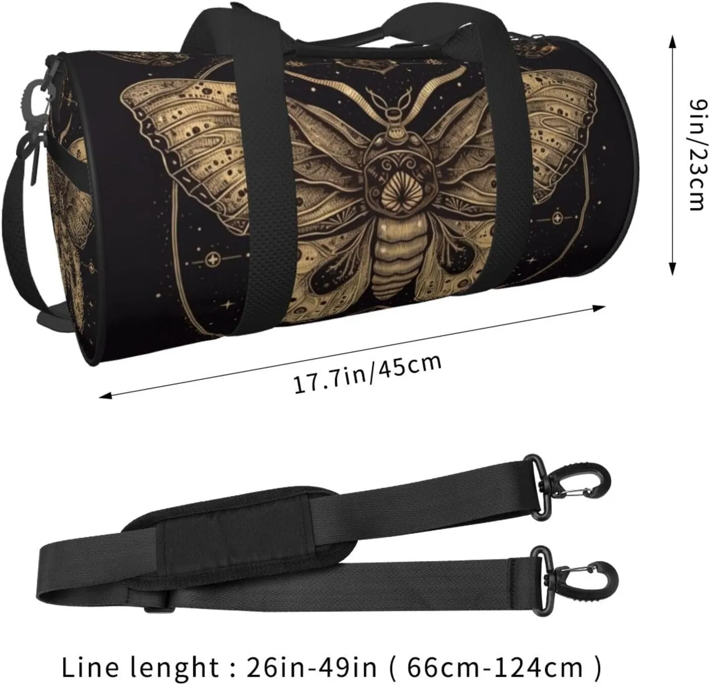 Travel Bag For Women,Moth Print Personal Item Duffle Bags,Weekend Travel Duffel Tote Bag,Travel Sport Gym Bag For Men,Airplane Travel Essentials For Flying