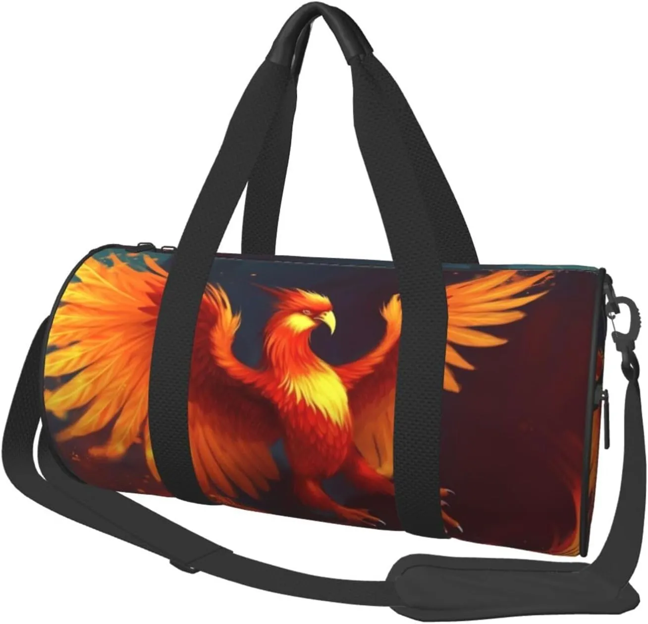 Travel Bag For Women,Orange Red Phoenix Print Personal Item Duffle Bags,Weekend Travel Duffel Tote Bag,Travel Sport Gym Bag For Men,Airplane Travel Essentials For Flying