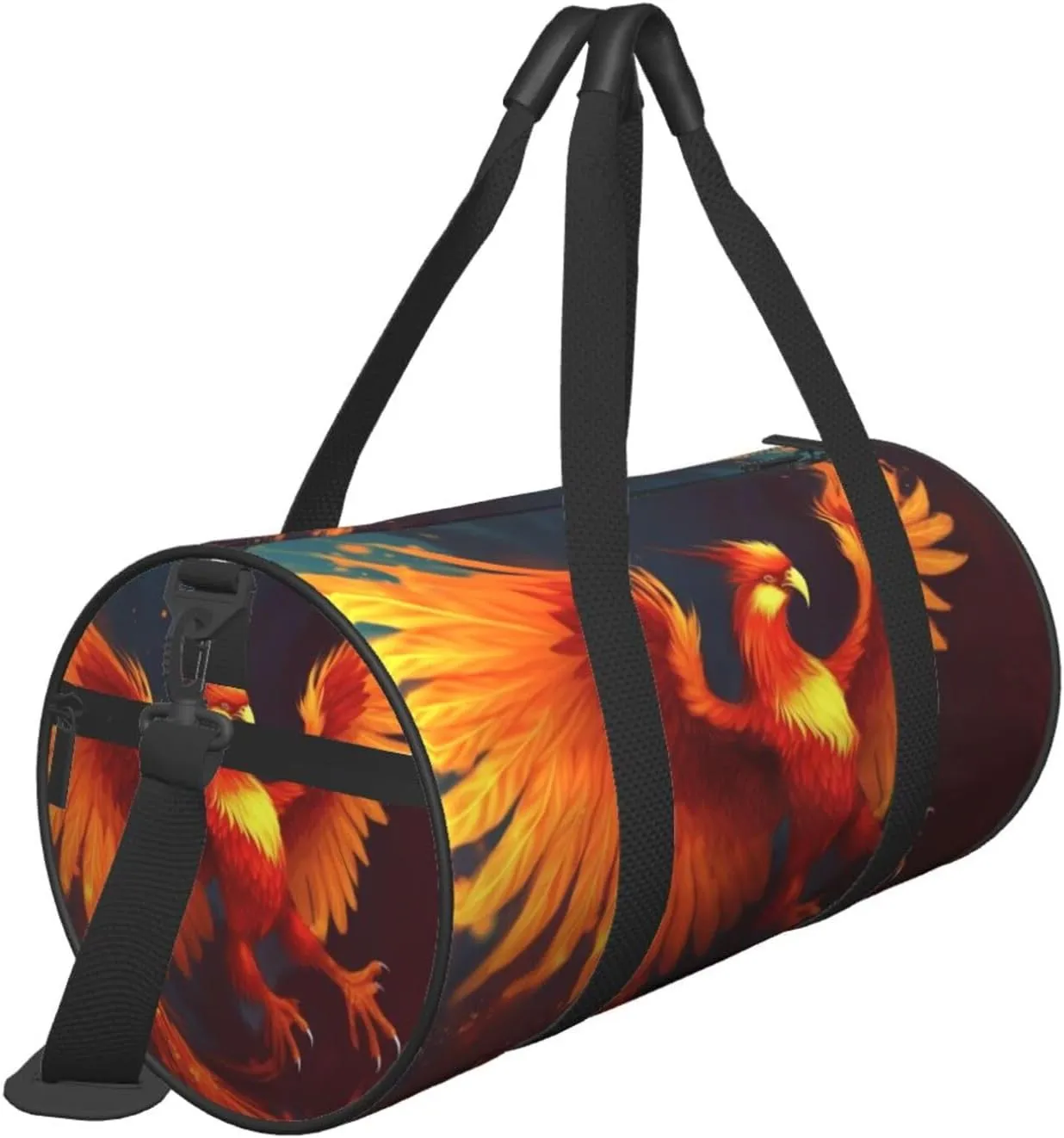 Travel Bag For Women,Orange Red Phoenix Print Personal Item Duffle Bags,Weekend Travel Duffel Tote Bag,Travel Sport Gym Bag For Men,Airplane Travel Essentials For Flying