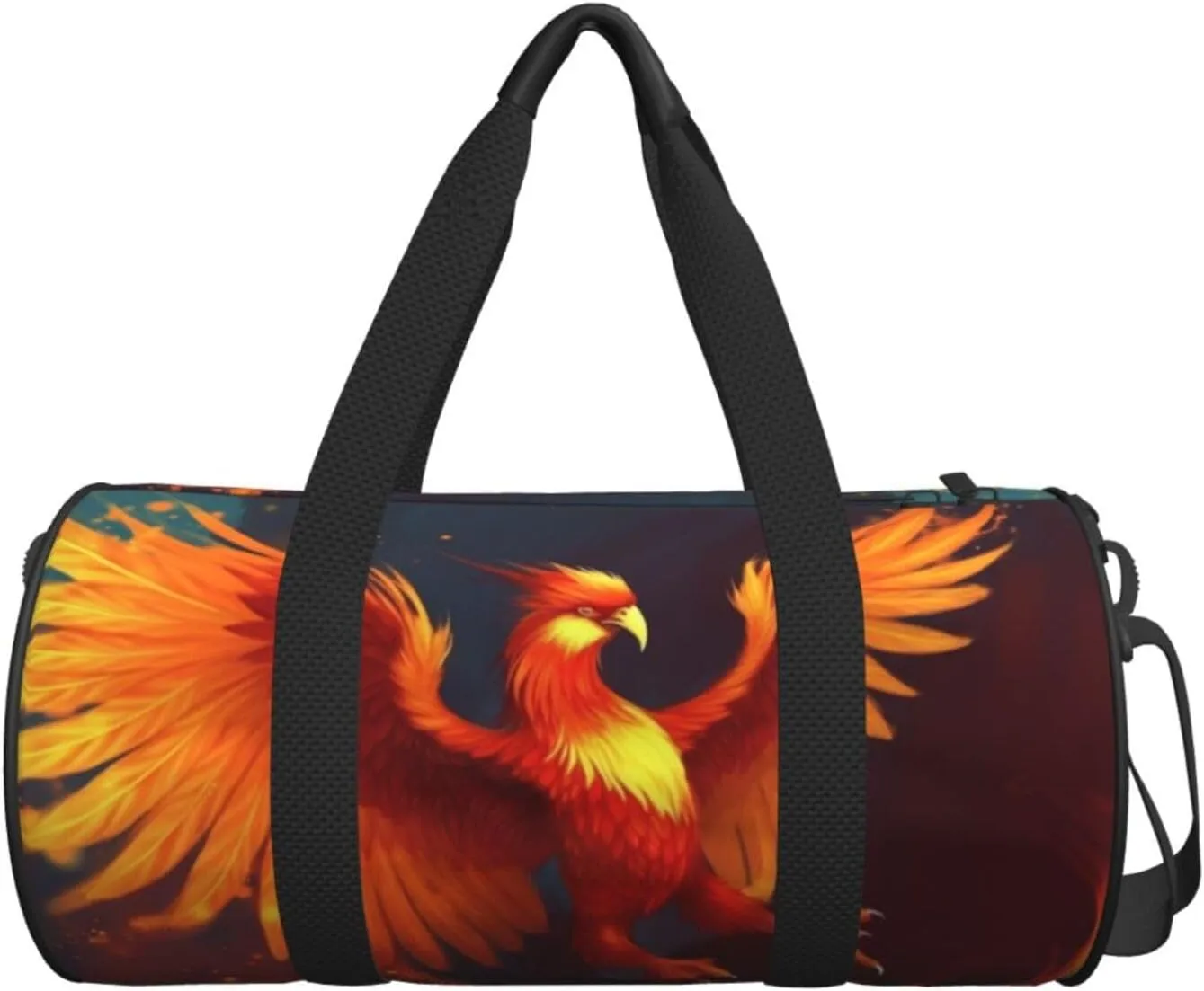 Travel Bag For Women,Orange Red Phoenix Print Personal Item Duffle Bags,Weekend Travel Duffel Tote Bag,Travel Sport Gym Bag For Men,Airplane Travel Essentials For Flying